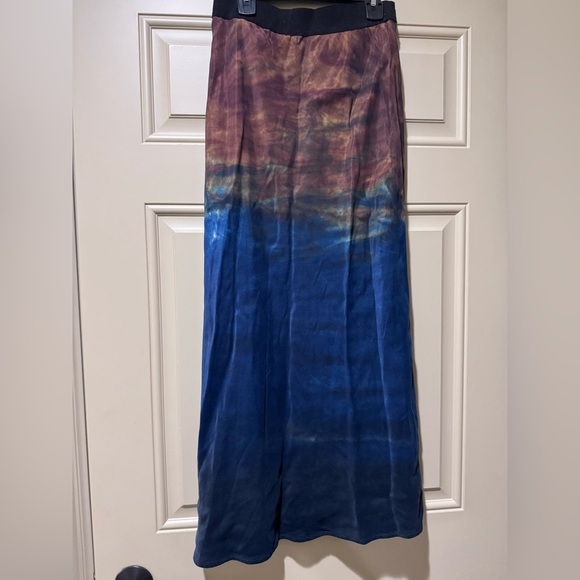 Bella Dahl Blue and Brown  Maxi Skirt - Picture 2 of 8